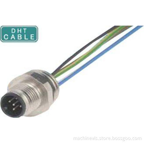 Shielded Molding M12 5 Pin Waterproof Connector Sensor Cabl